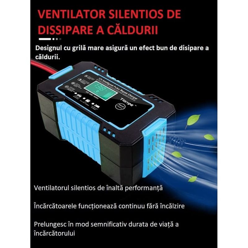 Auto si Moto - Reparatii si depanare - Redresoare - Redresor auto smart 12V 6A Max 2-100Ah, Auto/Moto, Incarcare Rapida - Infinity.ro