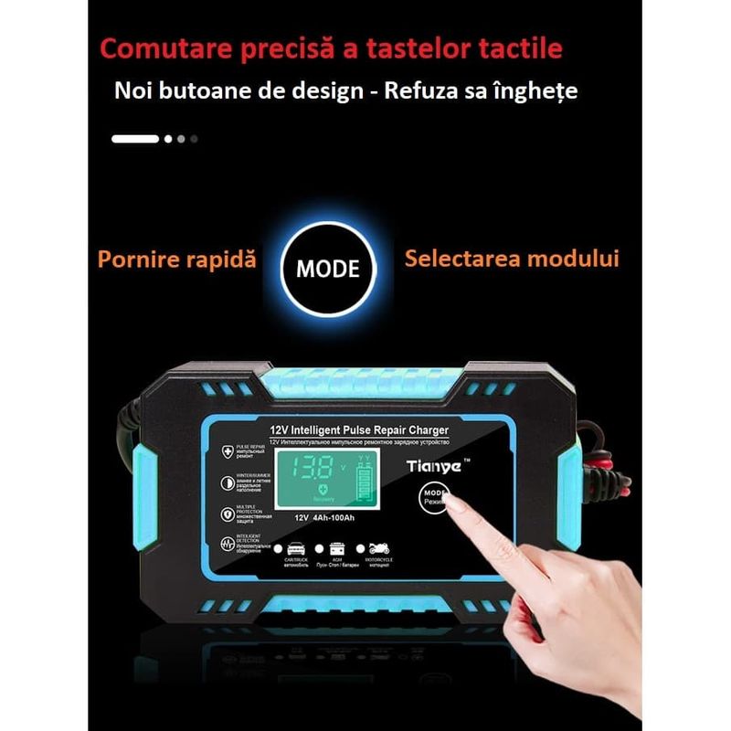 Auto si Moto - Reparatii si depanare - Redresoare - Redresor auto smart 12V 6A Max 2-100Ah, Auto/Moto, Incarcare Rapida - Infinity.ro
