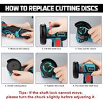 Casa si Gradina - Constructii - Scule electrice si accesorii - Polizoare - Mini polizor unghiular portabil, cu 2 acumulatori 12V, 750W, 1500mAh, 19500rpm, 2 discuri 76mm - Infinity.ro