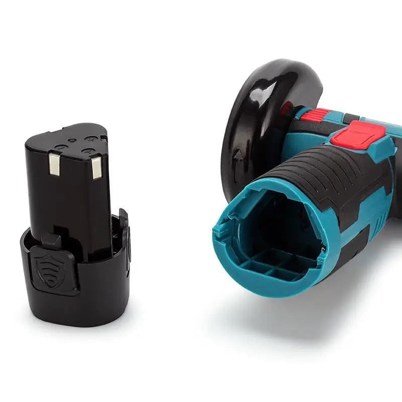 Casa si Gradina - Constructii - Scule electrice si accesorii - Polizoare - Mini polizor unghiular portabil, cu 2 acumulatori 12V, 750W, 1500mAh, 19500rpm, 2 discuri 76mm - Infinity.ro