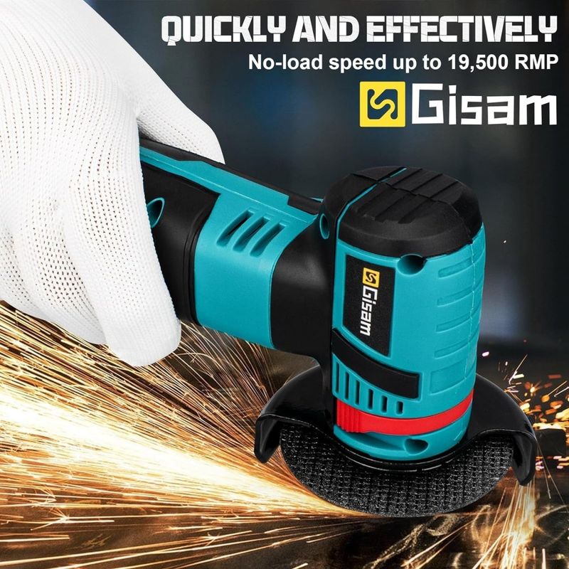 Casa si Gradina - Constructii - Scule electrice si accesorii - Polizoare - Mini polizor unghiular portabil, cu 2 acumulatori 12V, 750W, 1500mAh, 19500rpm, 2 discuri 76mm - Infinity.ro