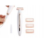 Ingrijire personala si Cosmetice - Aparate & accesorii ingrijire personala - Epilatoare si accesorii - Epilatoare - Epilator pentru corp, 3 capete interschimbabile, Reincarcare prin USB, Design elegant, Roz, Alb/Roz/Auriu - Infinity.ro