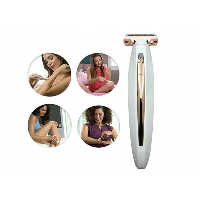 Ingrijire personala si Cosmetice - Aparate & accesorii ingrijire personala - Epilatoare si accesorii - Epilatoare - Epilator pentru corp, 3 capete interschimbabile, Reincarcare prin USB, Design elegant, Roz, Alb/Roz/Auriu - Infinity.ro
