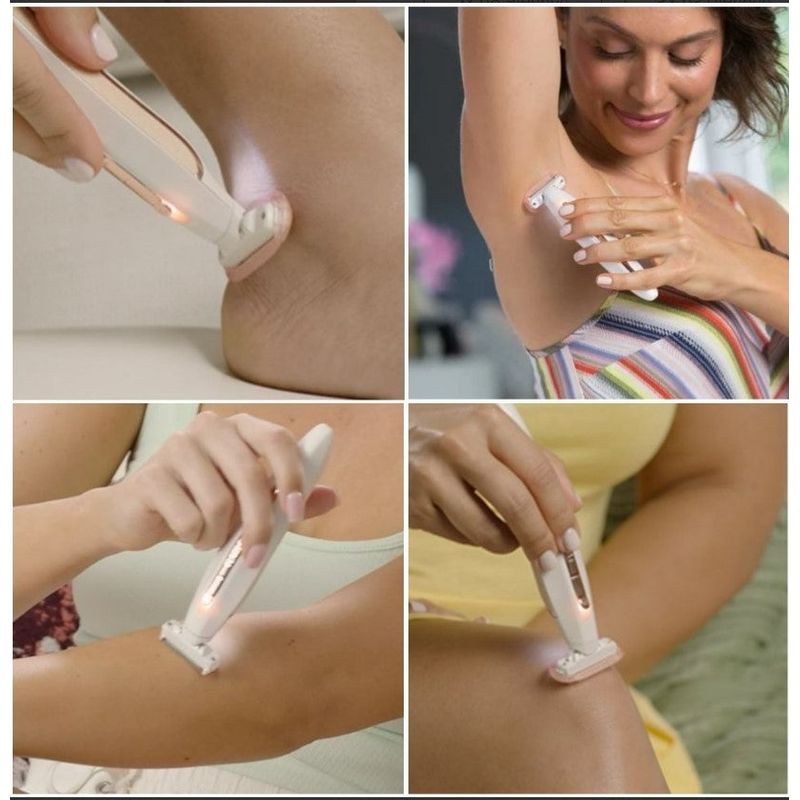 Ingrijire personala si Cosmetice - Aparate & accesorii ingrijire personala - Epilatoare si accesorii - Epilatoare - Epilator pentru corp, 3 capete interschimbabile, Reincarcare prin USB, Design elegant, Roz, Alb/Roz/Auriu - Infinity.ro