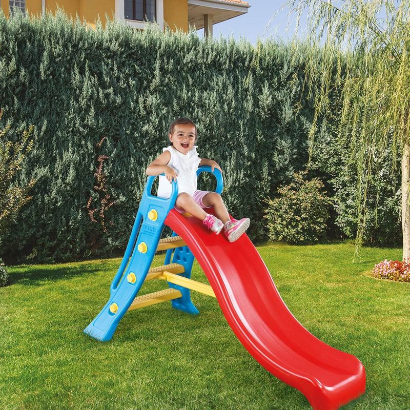 Jucarii, Copii si Bebe/Jucarii si jocuri/Jucarii de exterior/Tobogane copii - Tobogan plastic, multicolor, gaura furtun apa, 165 x 145 x 104cm - Infinity.ro