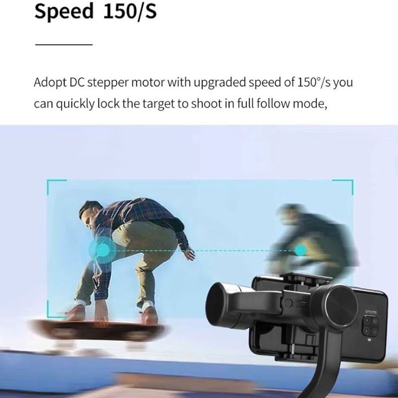 TV, Audio-Video si Foto - Aparate foto si accesorii - Accesorii foto si video - Stabilizatoare de imagine - Stabilizator imagine pentru telefon, 60-86mm, Gimbal cu 3 axe, negru - Infinity.ro