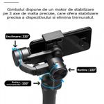 TV, Audio-Video si Foto - Aparate foto si accesorii - Accesorii foto si video - Stabilizatoare de imagine - Stabilizator imagine pentru telefon, 60-86mm, Gimbal cu 3 axe, negru - Infinity.ro