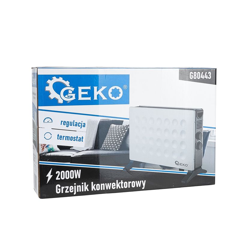 Electronice si Electrocasnice - Climatizare si sisteme de incalzire - Aparate incalzire aer - Panouri radiante - Convector de caldura cu suport, 2kW, Geko G80443 - Infinity.ro