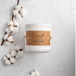 Casa si Gradina - Decoratiuni - Aromaterapie si lumanari - Lumanari si candele - Lumanare parfumata handmade din ceara naturala de soia 100%, aroma Bumbac proaspat, Recipient ceramic alb, 150 g - Infinity.ro