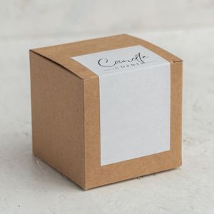 Lumanare parfumata handmade din ceara naturala de soia 100%, aroma Toffee Crocant, Recipient ceramic, 150 g