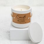 Casa si Gradina - Decoratiuni - Aromaterapie si lumanari - Lumanari si candele - Lumanare parfumata handmade din ceara naturala de soia 100%, aroma Aloe si bambus, Recipient ceramic alb, 150 g - Infinity.ro