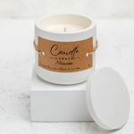 Casa si Gradina - Decoratiuni - Aromaterapie si lumanari - Lumanari si candele - Lumanare parfumata handmade din ceara naturala de soia 100%, aroma de Mochaccino, Recipient ceramic, 150 g - Infinity.ro