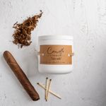 Casa si Gradina - Decoratiuni - Aromaterapie si lumanari - Lumanari si candele - Lumanare parfumata handmade din ceara naturala de soia 100%, aroma de Tutun Rulat, Recipient ceramic, 150 g - Infinity.ro