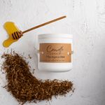 Casa si Gradina - Decoratiuni - Aromaterapie si lumanari - Lumanari si candele - Lumanare parfumata handmade din ceara naturala de soia 100%, aroma de Miere neagra si tutun, Recipient ceramic, 150 g - Infinity.ro