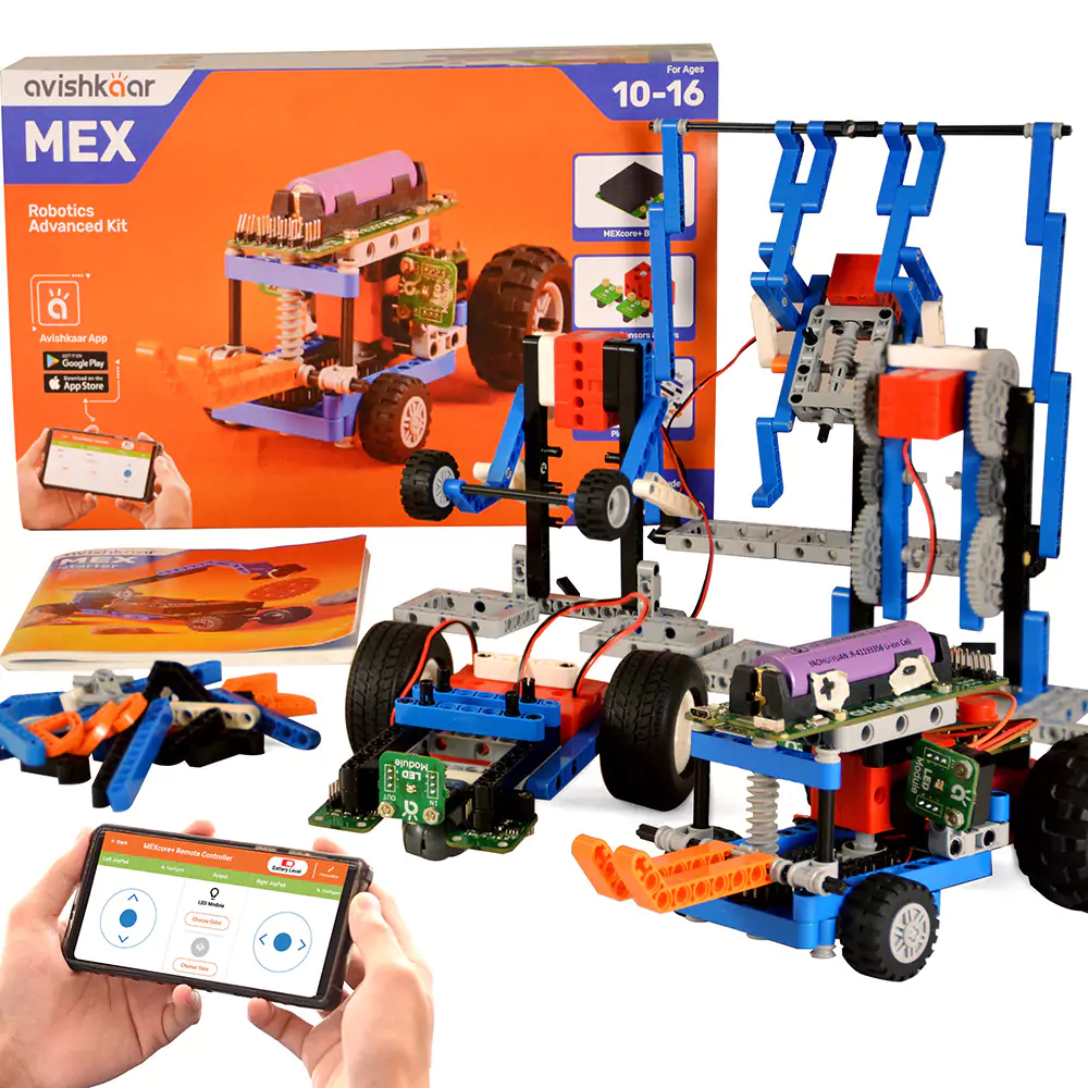 Kit robotica pentru copii, Avishkaar MEX Robotics Advanced Kit
