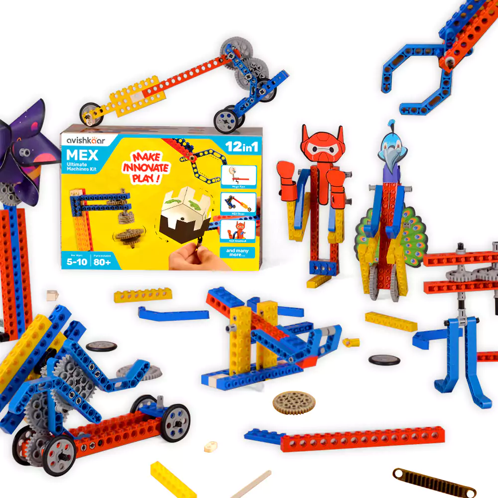Kit robotica pentru copii, Avishkaar MEX Ultimate Machine Kit