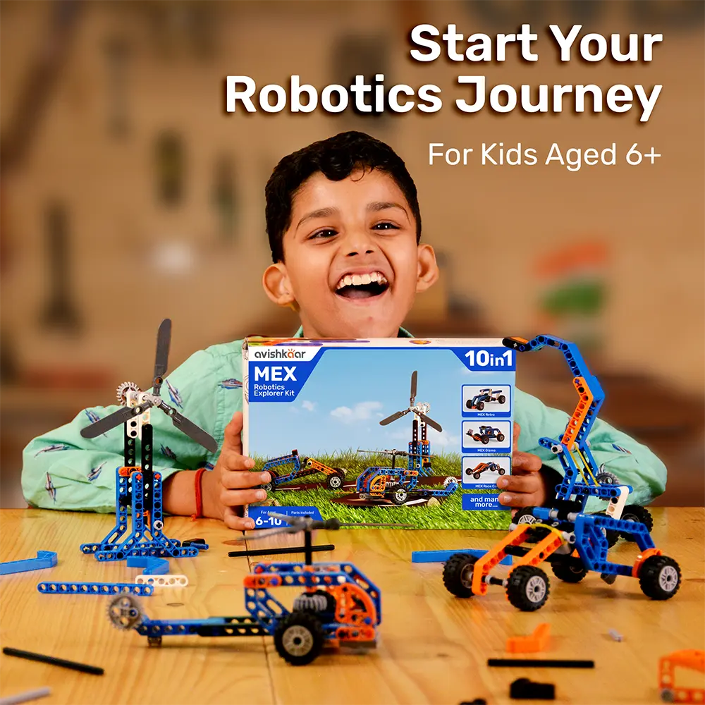 Kit robotica pentru copii, Avishkaar MEX 10-in-1 Robotic Explorer