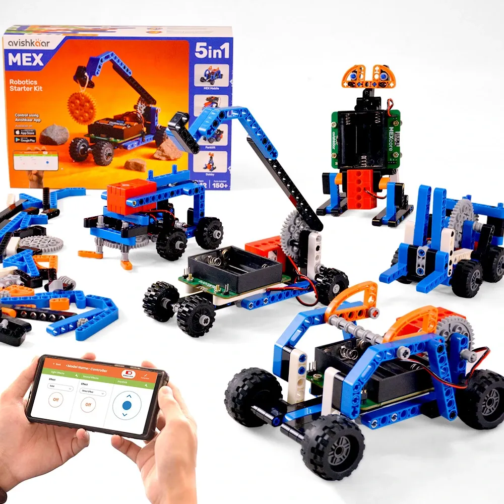 Kit robotica pentru copii, Avishkaar MEX 5-in-1 Robotics Starter Kit