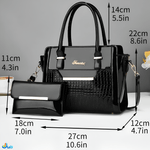 Fashion, accesorii si bijuterii - Femei - Accesorii femei - Genti si rucsacuri femei - Geanta cu Poseta, Piele Sintetica Premium, Design Elegant, Durabilitate Superiora, Negru - Infinity.ro