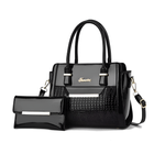 Fashion, accesorii si bijuterii - Femei - Accesorii femei - Genti si rucsacuri femei - Geanta cu Poseta, Piele Sintetica Premium, Design Elegant, Durabilitate Superiora, Negru - Infinity.ro