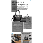 Fashion, accesorii si bijuterii - Femei - Accesorii femei - Genti si rucsacuri femei - Geanta cu Poseta, Piele Sintetica Premium, Design Elegant, Durabilitate Superiora, Negru - Infinity.ro
