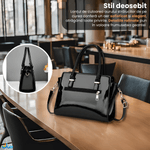 Fashion, accesorii si bijuterii - Femei - Accesorii femei - Genti si rucsacuri femei - Geanta cu Poseta, Piele Sintetica Premium, Design Elegant, Durabilitate Superiora, Negru - Infinity.ro