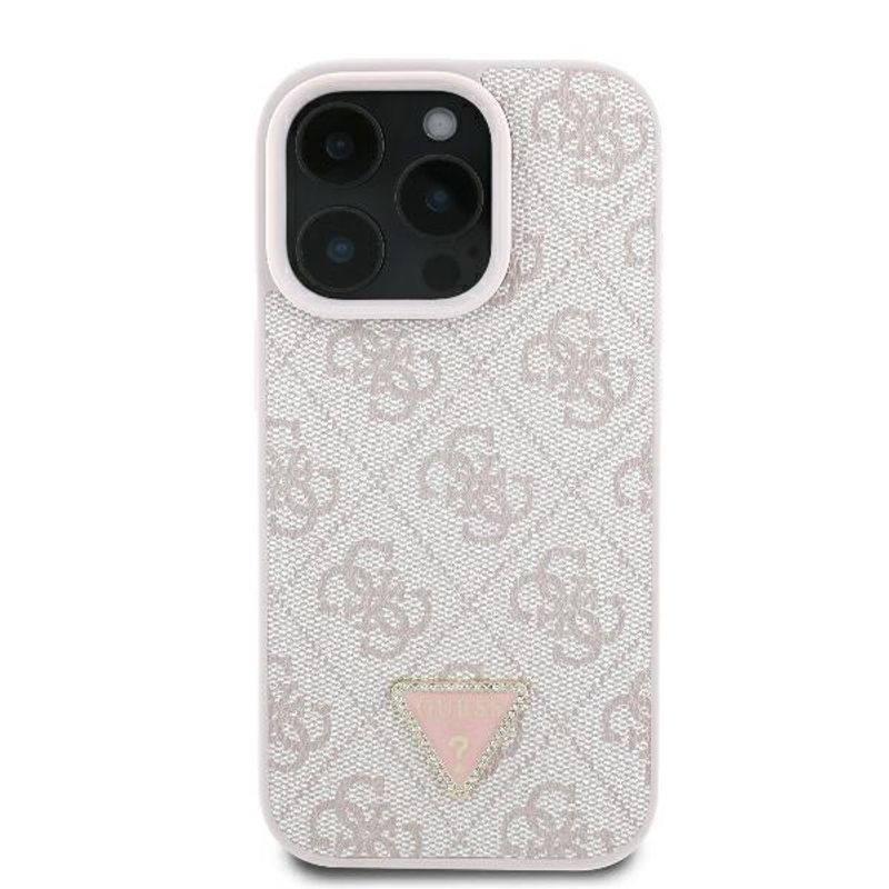 Laptop, Telefoane si Tablete - Telefoane mobile si accesorii - Accesorii Telefoane - Huse telefoane - Husa pentru iPhone 16 Pro - Guess Leather Metal Logo Strass Crossbody (GUHCP16LP4TDSCPP) - Roz - Infinity.ro