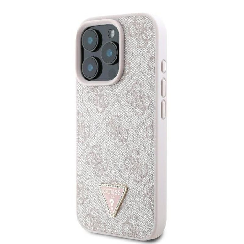 Laptop, Telefoane si Tablete - Telefoane mobile si accesorii - Accesorii Telefoane - Huse telefoane - Husa pentru iPhone 16 Pro - Guess Leather Metal Logo Strass Crossbody (GUHCP16LP4TDSCPP) - Roz - Infinity.ro