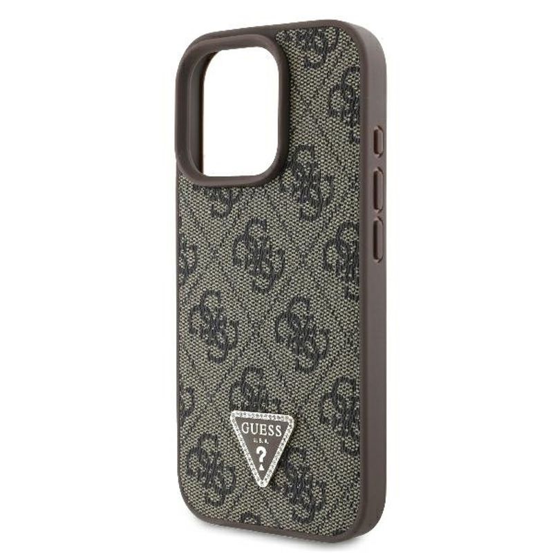 Laptop, Telefoane si Tablete - Telefoane mobile si accesorii - Accesorii Telefoane - Huse telefoane - Husa pentru iPhone 16 Pro Max - Guess Leather Metal Logo Strass Crossbody (GUHCP16XP4TDSCPW) - Maro - Infinity.ro