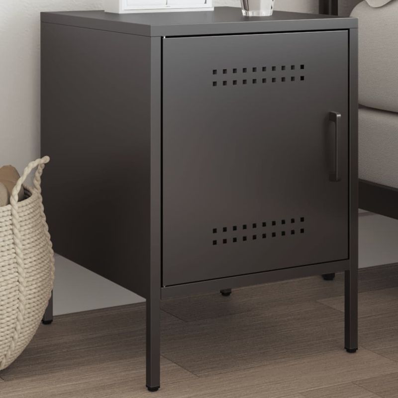 Casa si Gradina - Mobilier - Comode si corpuri - Noptiere - Noptiera, negru, 36x39x50,5 cm, otel - Infinity.ro