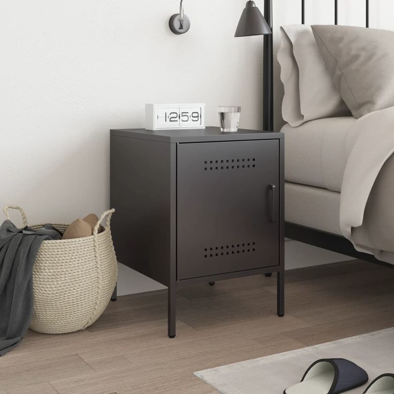 Casa si Gradina - Mobilier - Comode si corpuri - Noptiere - Noptiera, negru, 36x39x50,5 cm, otel - Infinity.ro