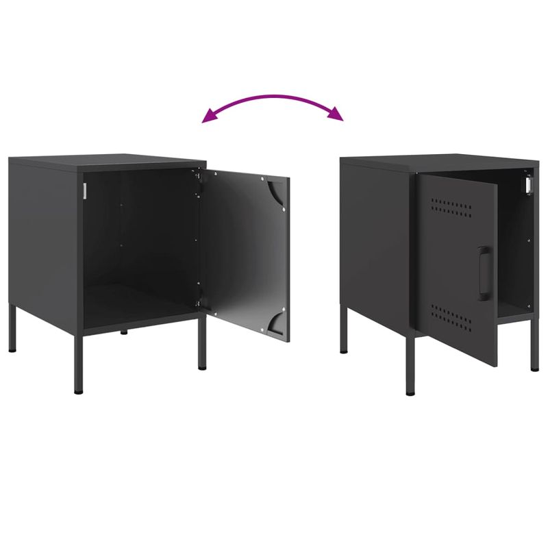 Casa si Gradina - Mobilier - Comode si corpuri - Noptiere - Noptiera, negru, 36x39x50,5 cm, otel - Infinity.ro