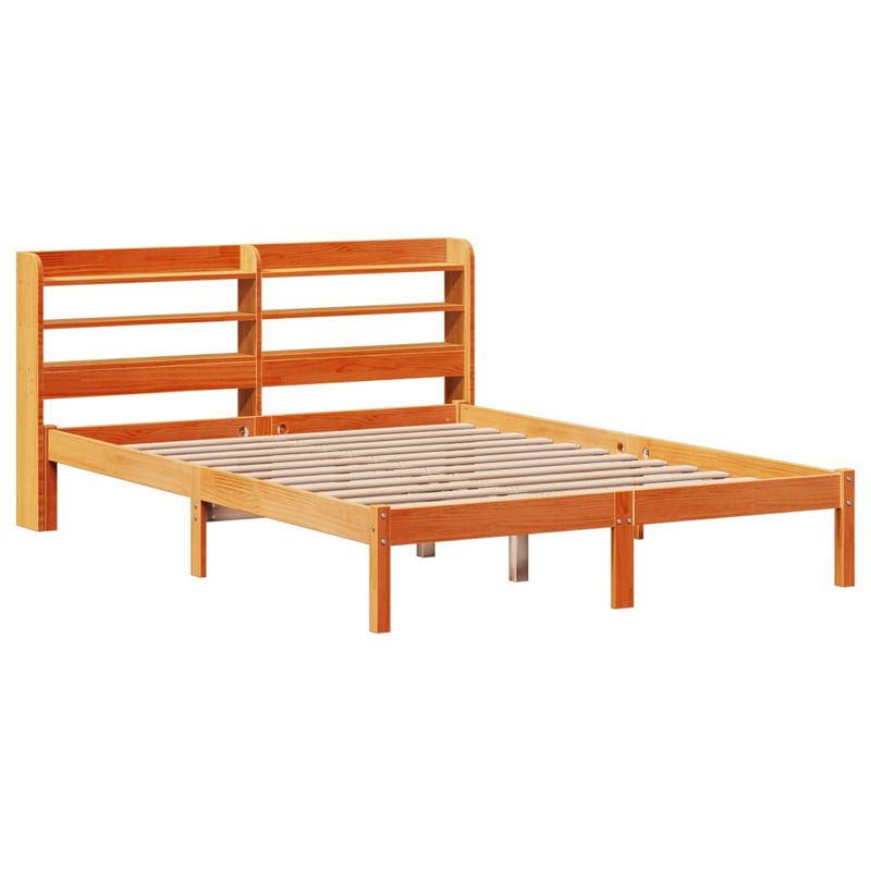 Casa si Gradina - Mobilier - Paturi si accesorii - Paturi - Cadru de pat cu tablie, maro ceruit, 120x190 cm, lemn masiv pin - Infinity.ro