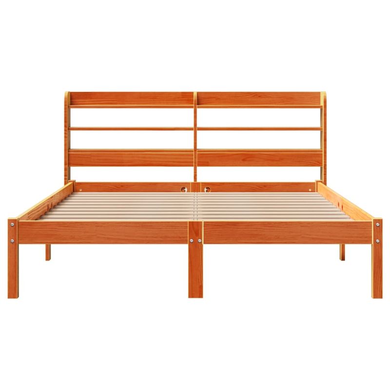 Casa si Gradina - Mobilier - Paturi si accesorii - Paturi - Cadru de pat cu tablie, maro ceruit, 120x190 cm, lemn masiv pin - Infinity.ro
