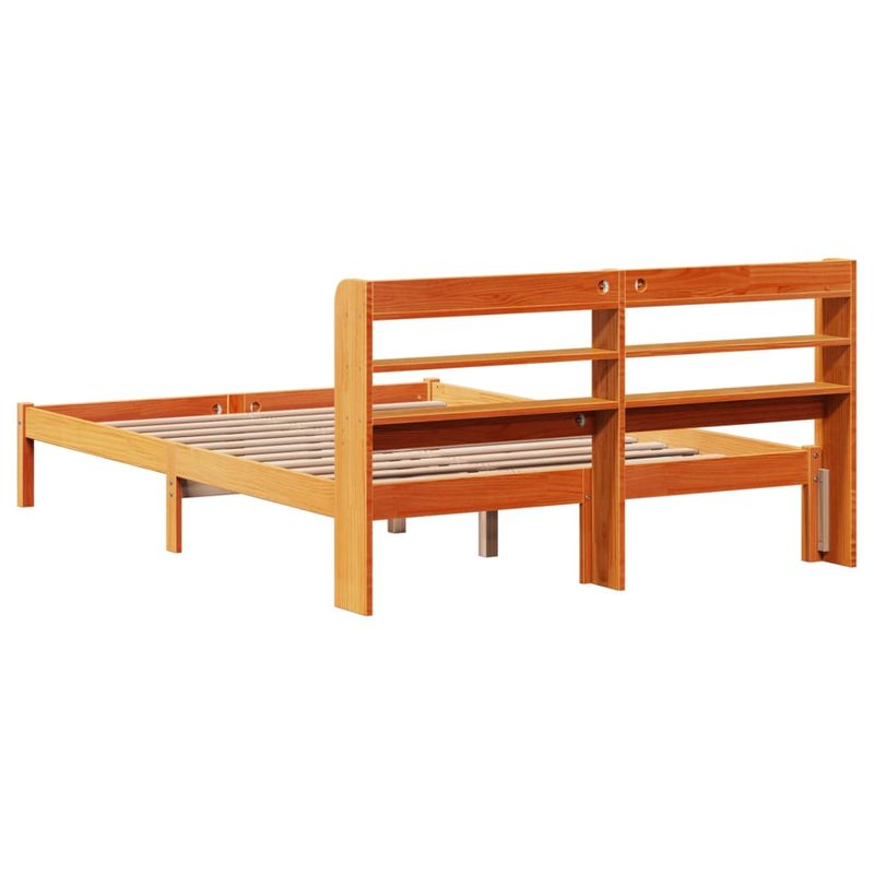 Casa si Gradina - Mobilier - Paturi si accesorii - Paturi - Cadru de pat cu tablie, maro ceruit, 120x190 cm, lemn masiv pin - Infinity.ro