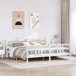 Casa si Gradina - Mobilier - Paturi si accesorii - Paturi - Cadru de pat cu tablie fara saltea, alb, 200x200 cm - Infinity.ro