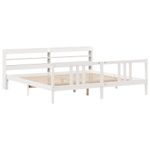 Casa si Gradina - Mobilier - Paturi si accesorii - Paturi - Cadru de pat cu tablie fara saltea, alb, 200x200 cm - Infinity.ro