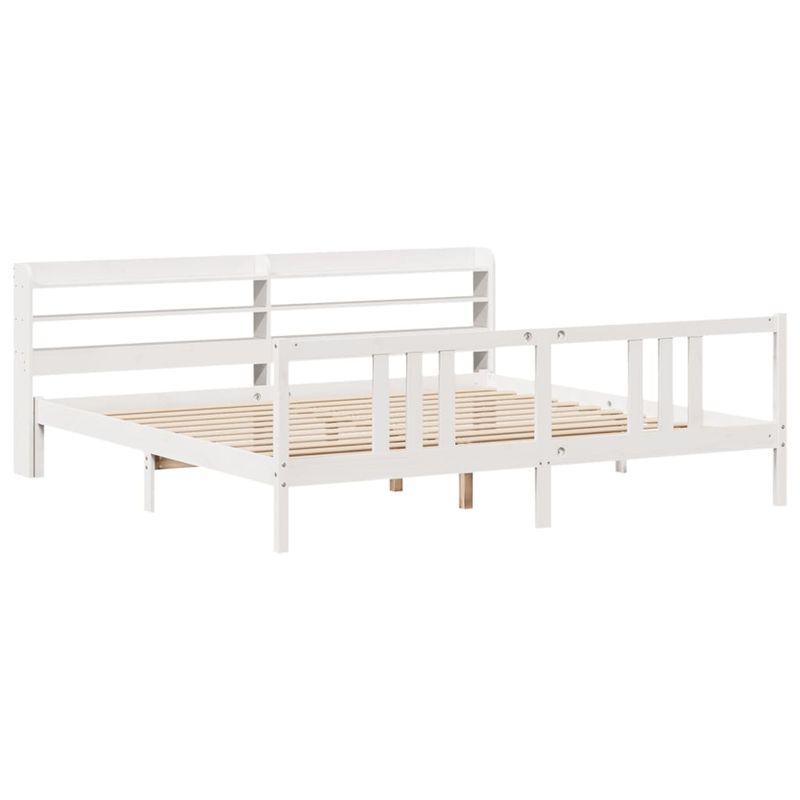 Casa si Gradina - Mobilier - Paturi si accesorii - Paturi - Cadru de pat cu tablie fara saltea, alb, 200x200 cm - Infinity.ro