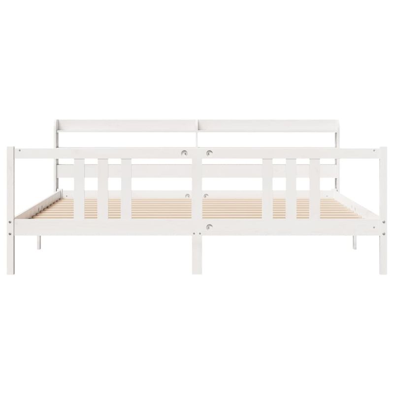 Casa si Gradina - Mobilier - Paturi si accesorii - Paturi - Cadru de pat cu tablie fara saltea, alb, 200x200 cm - Infinity.ro