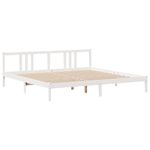 Casa si Gradina - Mobilier - Paturi si accesorii - Paturi - Cadru de pat cu tablie fara saltea, alb, 200x200 cm - Infinity.ro