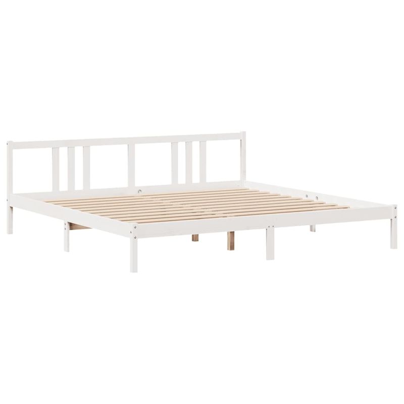 Casa si Gradina - Mobilier - Paturi si accesorii - Paturi - Cadru de pat cu tablie fara saltea, alb, 200x200 cm - Infinity.ro