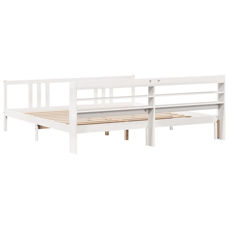 Casa si Gradina - Mobilier - Paturi si accesorii - Paturi - Cadru de pat cu tablie fara saltea, alb, 200x200 cm - Infinity.ro