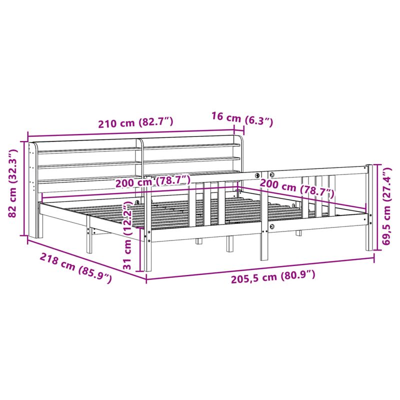 Casa si Gradina - Mobilier - Paturi si accesorii - Paturi - Cadru de pat cu tablie fara saltea, alb, 200x200 cm - Infinity.ro