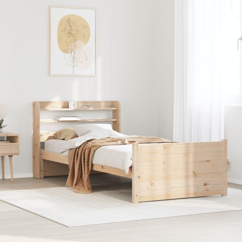 Casa si Gradina - Mobilier - Paturi si accesorii - Paturi - Cadru de pat cu tablie, 75x190 cm, lemn masiv de pin - Infinity.ro