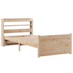Casa si Gradina - Mobilier - Paturi si accesorii - Paturi - Cadru de pat cu tablie, 75x190 cm, lemn masiv de pin - Infinity.ro