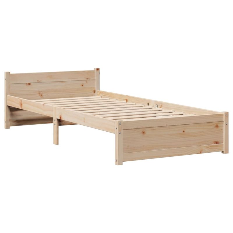 Casa si Gradina - Mobilier - Paturi si accesorii - Paturi - Cadru de pat cu tablie, 75x190 cm, lemn masiv de pin - Infinity.ro