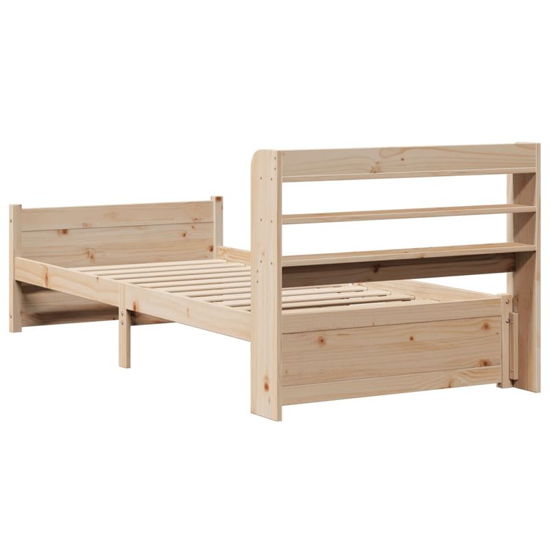 Casa si Gradina - Mobilier - Paturi si accesorii - Paturi - Cadru de pat cu tablie, 75x190 cm, lemn masiv de pin - Infinity.ro
