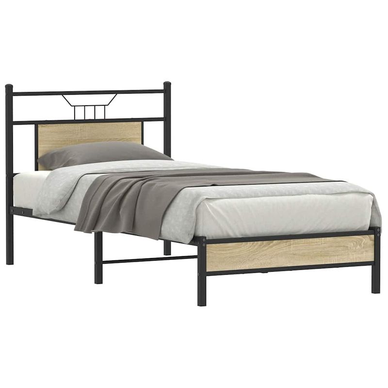 Casa si Gradina - Mobilier - Paturi si accesorii - Paturi - Cadru pat fara saltea stejar sonoma, 90x190 cm, lemn prelucrat - Infinity.ro