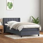Casa si Gradina - Mobilier - Paturi si accesorii - Paturi - Pat box spring cu saltea, gri inchis, 80x210 cm, catifea - Infinity.ro