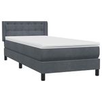 Casa si Gradina - Mobilier - Paturi si accesorii - Paturi - Pat box spring cu saltea, gri inchis, 80x210 cm, catifea - Infinity.ro